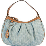 Gucci Denim Monogram GG Sukey Hobo Shoulder Bag