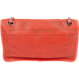 Chanel Perforated Leather Palladium Single Flap Shoulder Bag