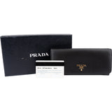 Prada Black Saffiano Leather Continental Wallet
