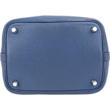 Hermès Bleu Taurillon Clemence Leather Palladium Picotin Lock 18 Handbag