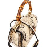 Gucci Multicolor Python Leather Bamboo 1947 Mini Top Handle Handbag