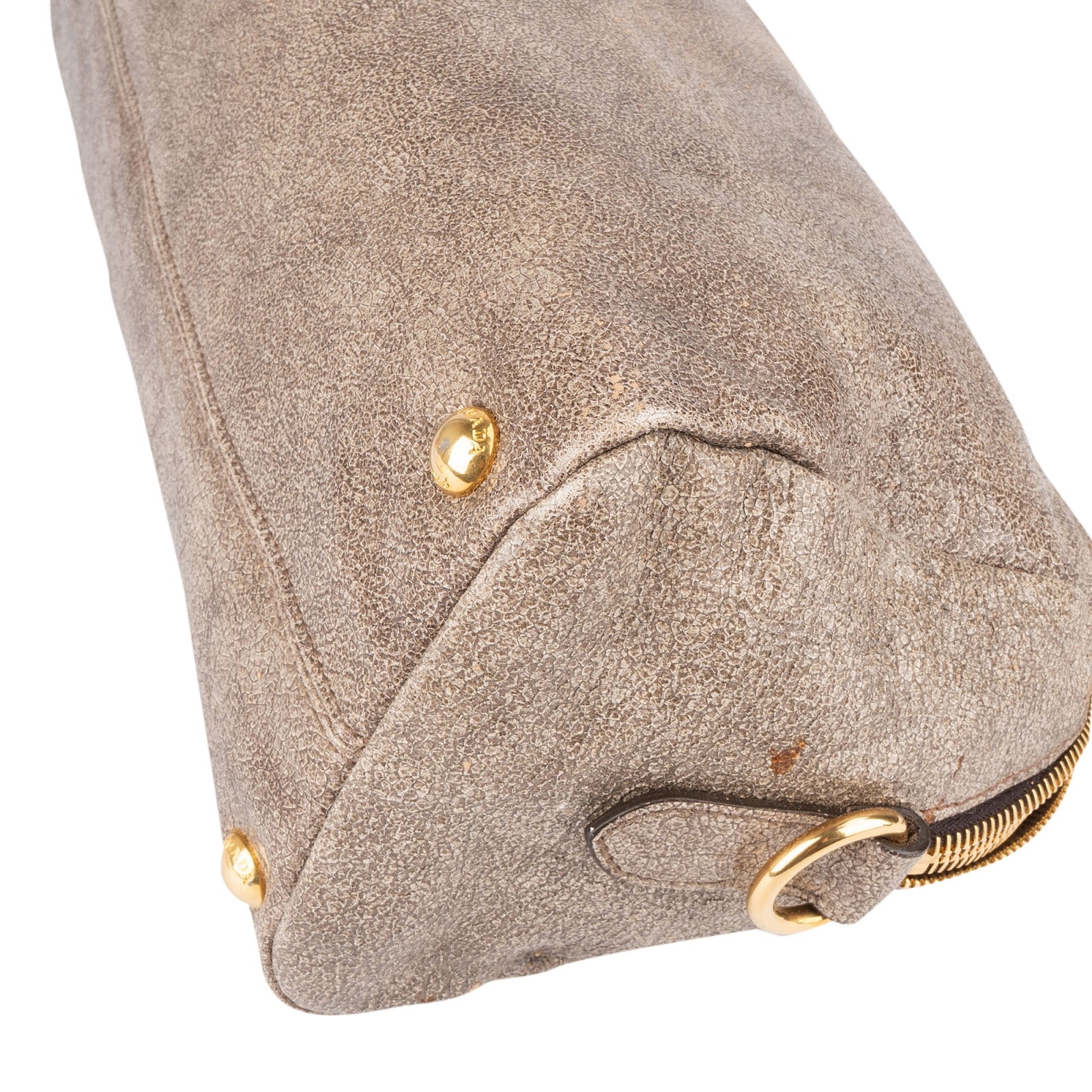 Prada Crackle Leather Hobo Handbag - vintageandkickz