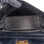 Hermès Box Calf Kelly Sellier 28 Handbag xx stempel / auf schwarz gefärbt? - vintageandkickz