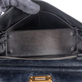 Hermès Box Calf Kelly Sellier 28 Handbag xx stempel / auf schwarz gefärbt? - vintageandkickz