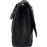 Chanel Quilted Caviar Leather Palladium Maxi Single Flap Crossbody Bag