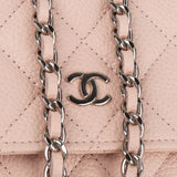 Chanel Quilted Caviar Leather Palladium Wallet On Chain Crossbody Bag