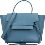 Céline Blue Grained Calfskin Small Belt Handbag