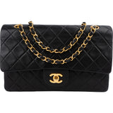 Chanel Quilted Lambskin 24K Gold Medium Double Flap Shoulder Bag
