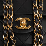 Chanel Quilted Lambskin Small 24K Gold Double Flap Shoulder Bag