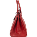 Hermès Rouge Epsom Leather Palladium Birkin 35 Handbag