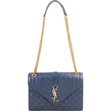 Saint Laurent Grain De Poudre Leather Envelope Medium Crossbody Bag