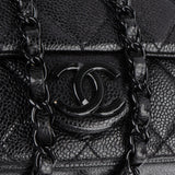 Chanel Quilted Caviar Leather Ultramatte So Black Mini Rectangular Single Flap Crossbody Bag
