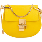 Chloé Yellow Grained Leather Drew Crossbody Bag