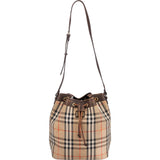 Burberrys Nova-Check Monogram Haymarket Check Bucket Shoulder Bag