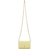 Chanel Green Quilted Lambskin Wallet On Chain Crossbody Bag