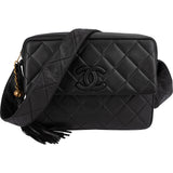 Chanel Quilted Lambskin Tassel Camera Crossbody Bag