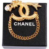 Chanel The Golden Dragon Year CC Pearl Chain Brooch G24C