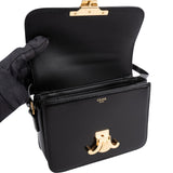 Celine Black Shiny Classic Boxcalf Leather Small Triomphe Crossbody Bag