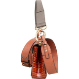 Chloé Croc-Embossed Leather C Shoulder Crossbody Bag