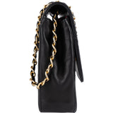 Chanel Chevron Lambskin 24K Gold Single Flap Shoulder Bag