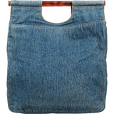 Chanel Denim CC Tortoise Handle Tote Handbag