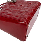 Christian Dior Quilted Patent Leather Lady Dior Handbag