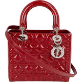 Christian Dior Quilted Patent Leather Lady Dior Handbag