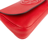 Gucci Red Pebbled Leather GG Soho Crossbody Bag