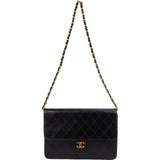Chanel Quilted Lambskin 24K Gold Single Flap Shoulder Bag