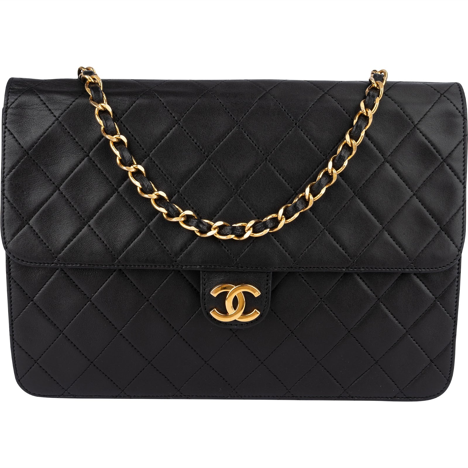 [🔄️B23 / F15] Chanel Quilted Lambskin Medium Double Flap Shoulder Bag - vintageandkickz