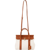 Loro Piana Canvas Leather L257 Small Loom Handbag