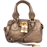 Chloé Metallic Leather Mini Paddington Handbag