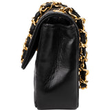 Chanel Quilted Lambskin 24K Gold Mini Single Flap Crossbody Bag