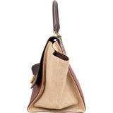 Celine Bicolor Leather Canvas Trapeze Handbag