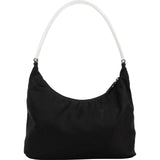 Prada Black Nylon Triangle Lucite PVC Handle Shoulder Bag