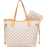 [🔄️B07 / F20] Louis Vuitton Monogram Damier Azur Canvas Neverfull MM Shoulder Bag - vintageandkickz