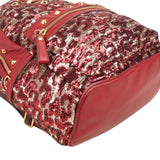 MCM Visetos Monogram Studded Sequin Leopard Stark Backpack