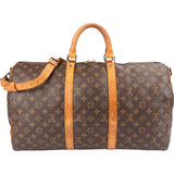 Louis Vuitton Monogram Canvas Keepall 50 Bandoulière Travel Bag