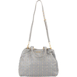 Miu Miu Grey Studded Leather Tote Handbag