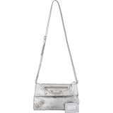 Balenciaga Metallic Leather Envelope City Clutch Crossbody Bag