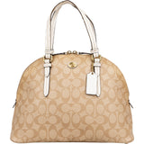 Coach Monogram Signature Coated Canvas Cora Satchel Handbag