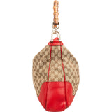 Gucci Monogram GG Canvas Bamboo Handle Hobo Shoulder Bag