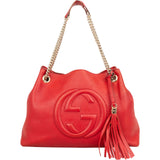 Gucci Pebbled Leather GG Soho Shoulder Bag