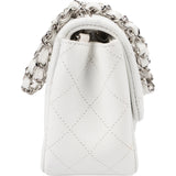 Chanel Quilted Caviar Leather Palladium Mini Square Single Flap Crossbody Bag