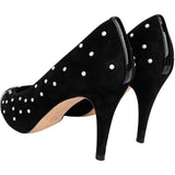 Chanel Black Patent Leather Suede Pearl Embellished CC Cap Toe Pumps (35,5)