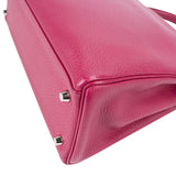 Hermès Tosca Clemence Leather Palladium Kelly 32 Handbag