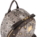 MCM Visetos Python Embossed Studded Stark Large Backpack