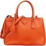 Prada Orange Saffiano Leather Galleria Handbag