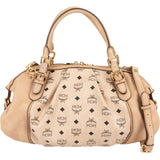 MCM Monogram Visetos Leather Satchel Hobo Handbag
