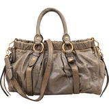 Miu Miu Vitello Lux Leather Tote Handbag